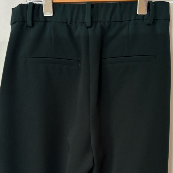 H&M| Dark Green High Waisted Pleated Wide-Leg Office Trousers Sz 4 - Picture 5 of 9